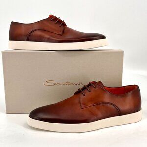 Santoni Men's Atlantis Lace up Plain Toe Dress Shoes US Size 11 New In Box